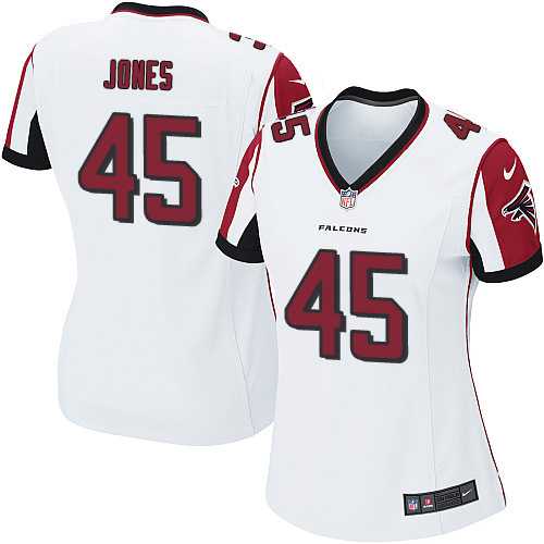 Nike Falcons #45 Deion Jones White Women's Stitched NFL Elite Jersey